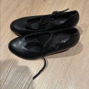 black heeled character dance shoes
